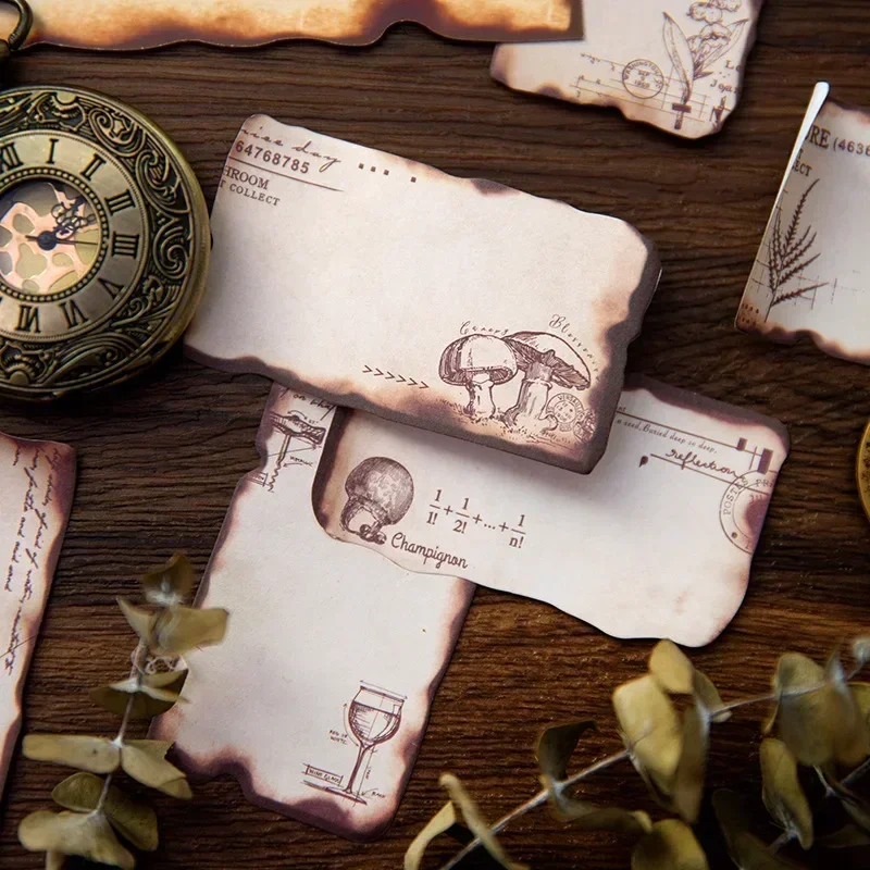 60 Lembar Perlengkapan Sekolah Catatan Memo Abu Lengket Setelah Suara Terbakar Buku Pegangan Bahan Dekorasi Bantalan Tulis Buku Catatan 196*100MM