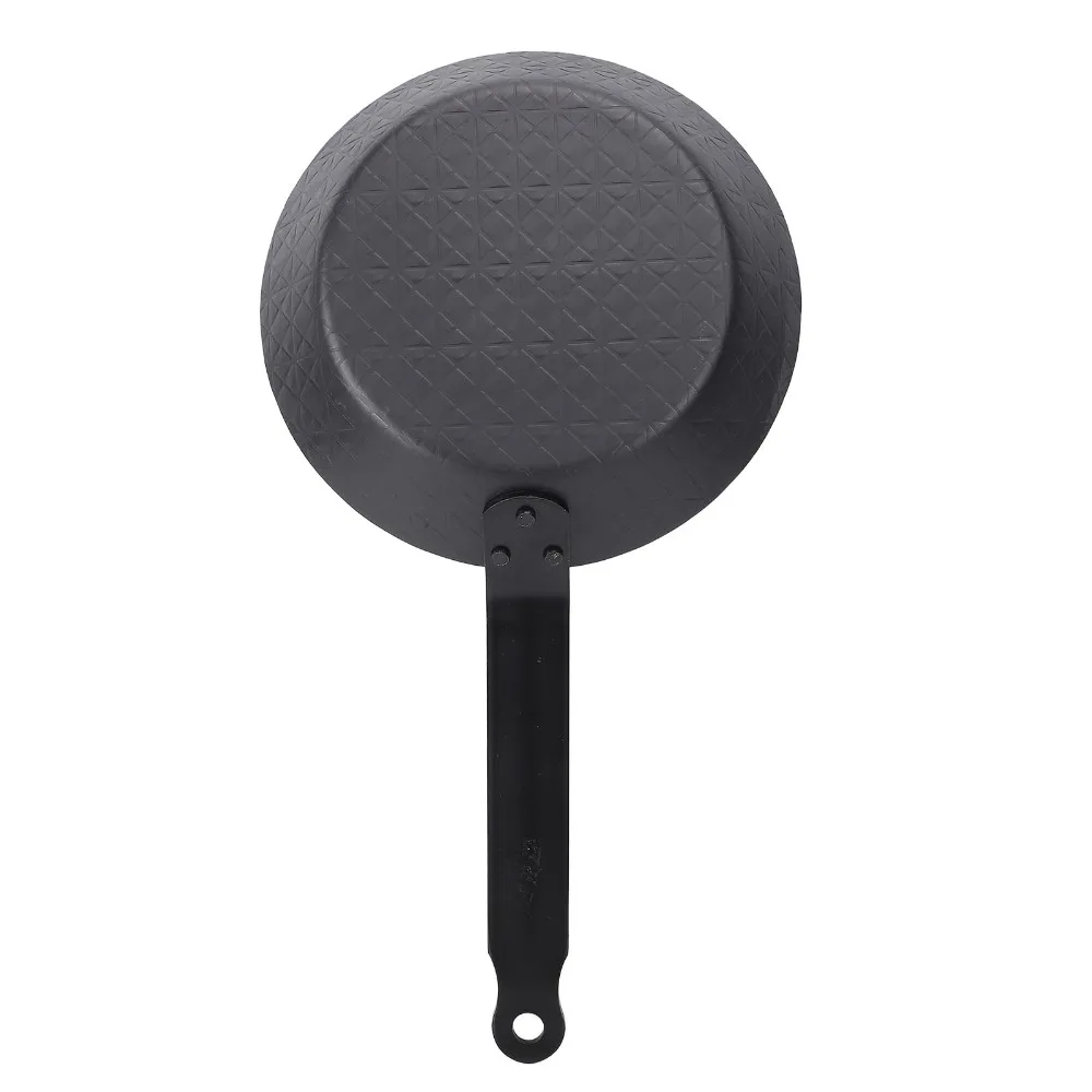 Durable Carbon Steel Frying Pan Nonstick Black Omelette Pan Practical Even Heat Distribution Egg Pan Home Cooking