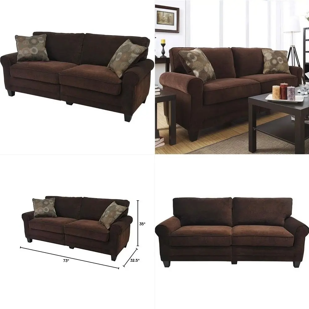 

71 Futon Couch Filled with Memory Foam, Convertible Futon Sofa Bed with Adjustable Backrest Armrest, Folding for Living Room, S