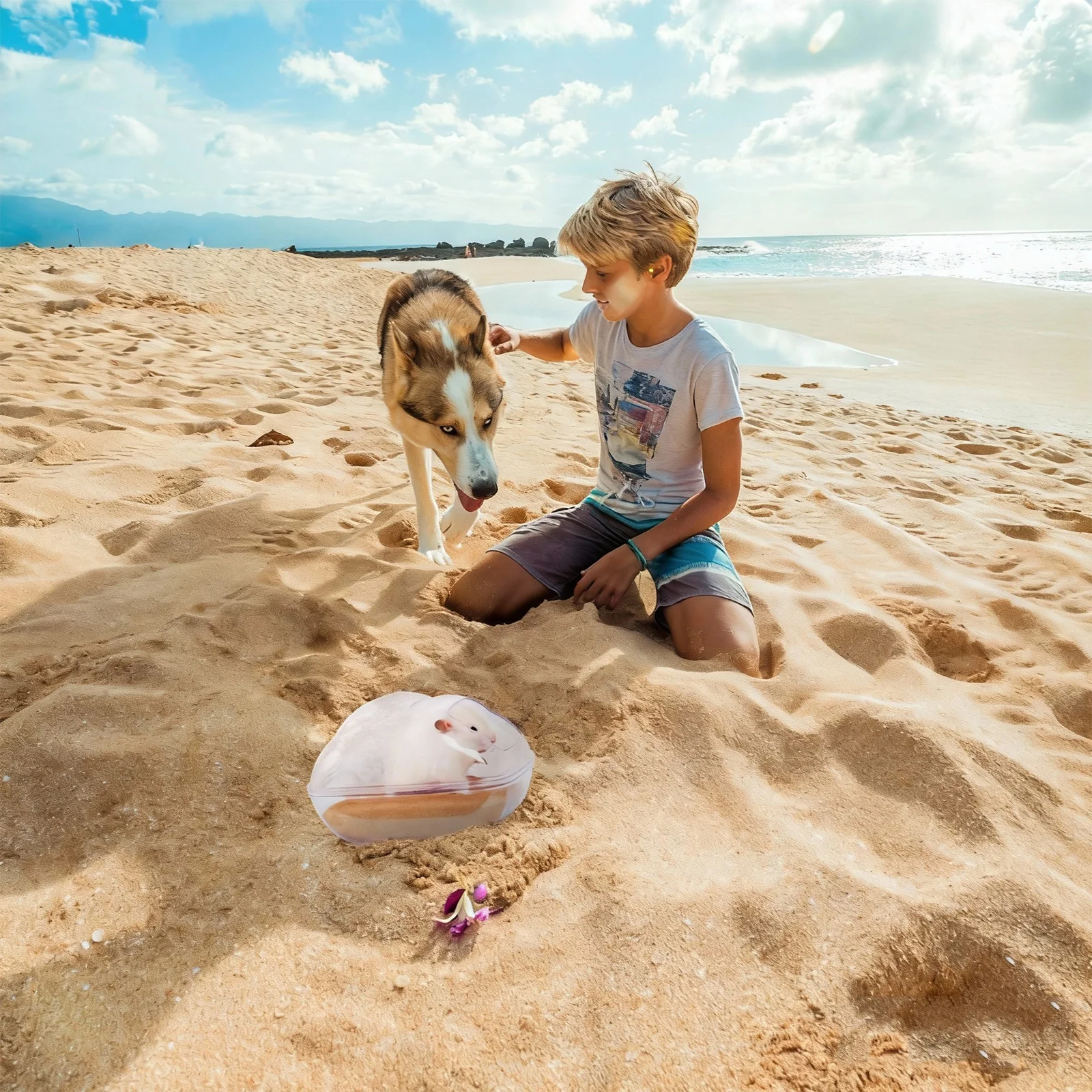 

1Pcs Transparent Hamster Bathtub Small Pet Bath Basin Durable Comfortable Unique Stylish Easy Clean Household Match