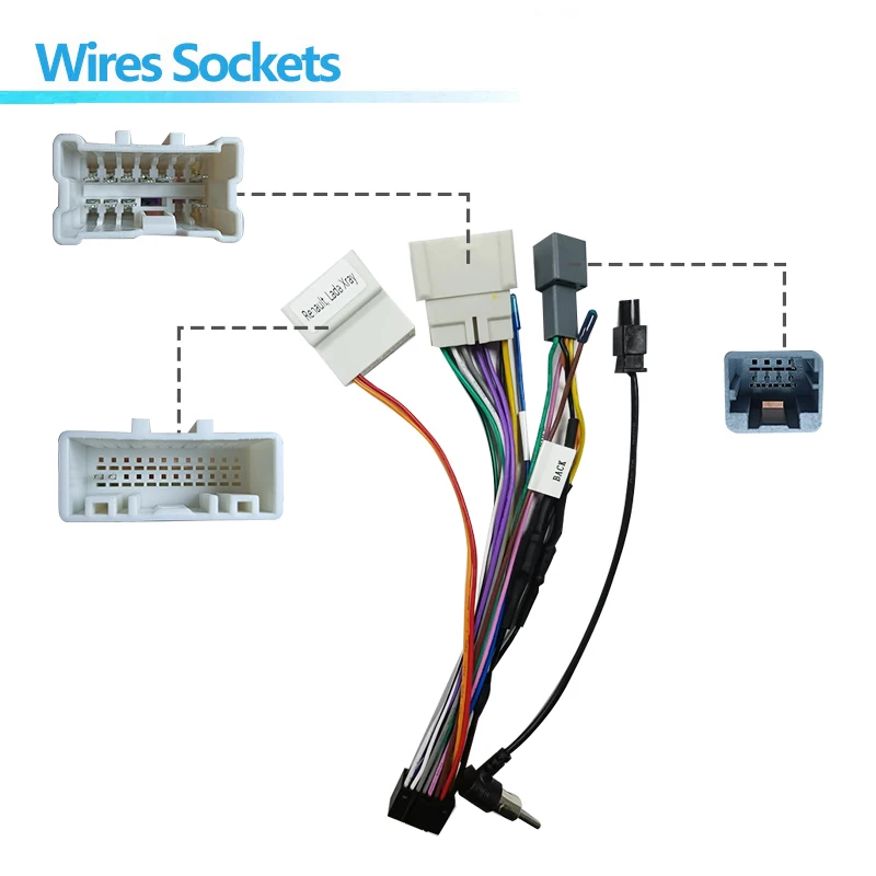 Car Radio Wire Harness Power Adapter For renault lada xary 16pin Android Stereo Video GPS Multimedia ISO Cable Connector