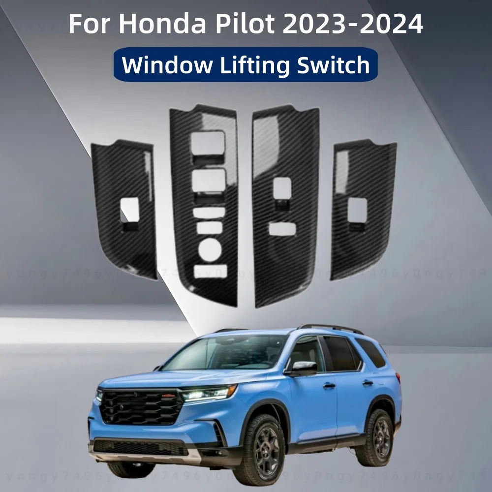 

Car Upgrade Stickers Window Lifting Switch Trim Paste Style For Honda Pilot 2023-2024 Cars Modification Decoration Accessories