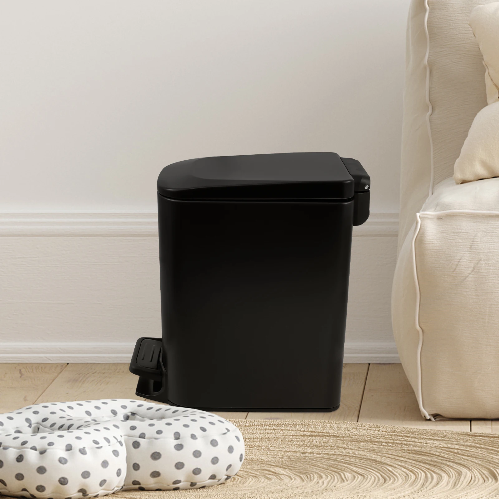 

6л мусорный бак с крышкой, бесшумный маленький мусорный бак, съемное внутреннее ведро, мусорный бак для кухни для ванной комнаты, корзина для переработки