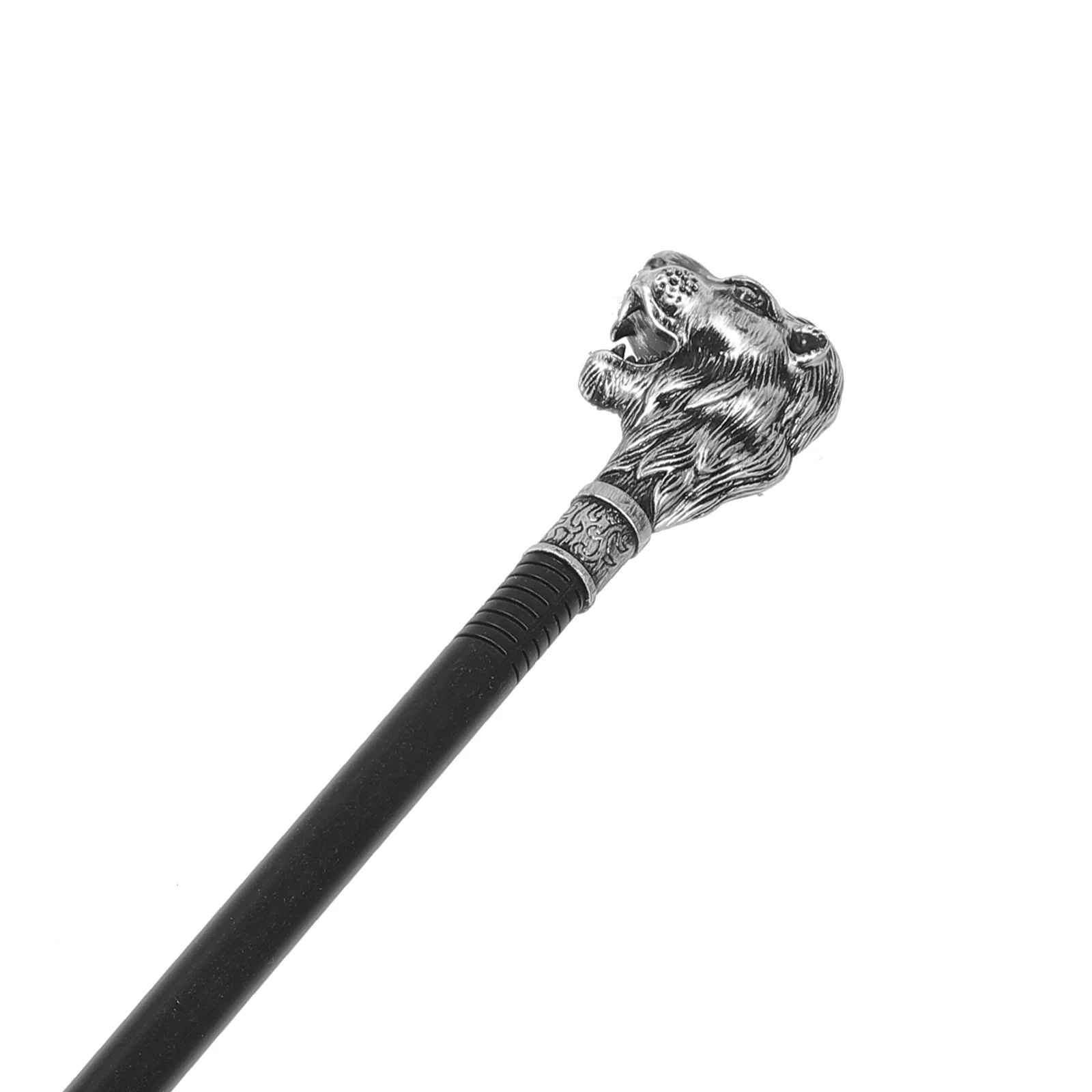 Halloween Lion Head Scepter Cosplay Wand Prop Walking Stick Cane Silver