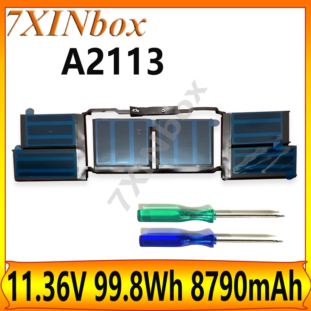 7XINbox A2113 11.36V 99.8Wh 8790mAh Laptop Battery For Apple MacBook Pro 16-inch Core 17 I9 2.3GHZ 2.4GHZ 2019 MVVM2LL MVVL2LL