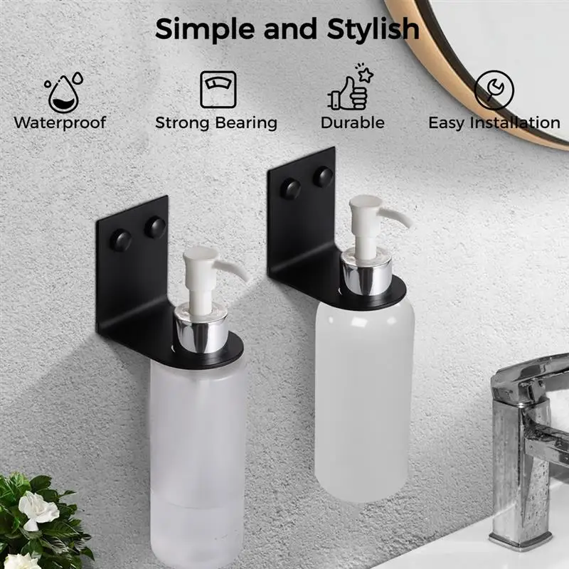 Soap Bottle Dispenser Holder Shampoo Bottle Bracket Wall Mounted Bathroom Accessories Shelf For Shampoo Shower Gel Kitchen Shelf