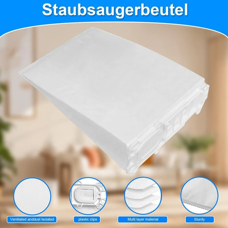 TCF Replacement Dust Bag Kit for Vorwerk VK135 VK136 VK369 Vacuum Cleaner with HEPA Filter Motor Grille Fragrance Inserts