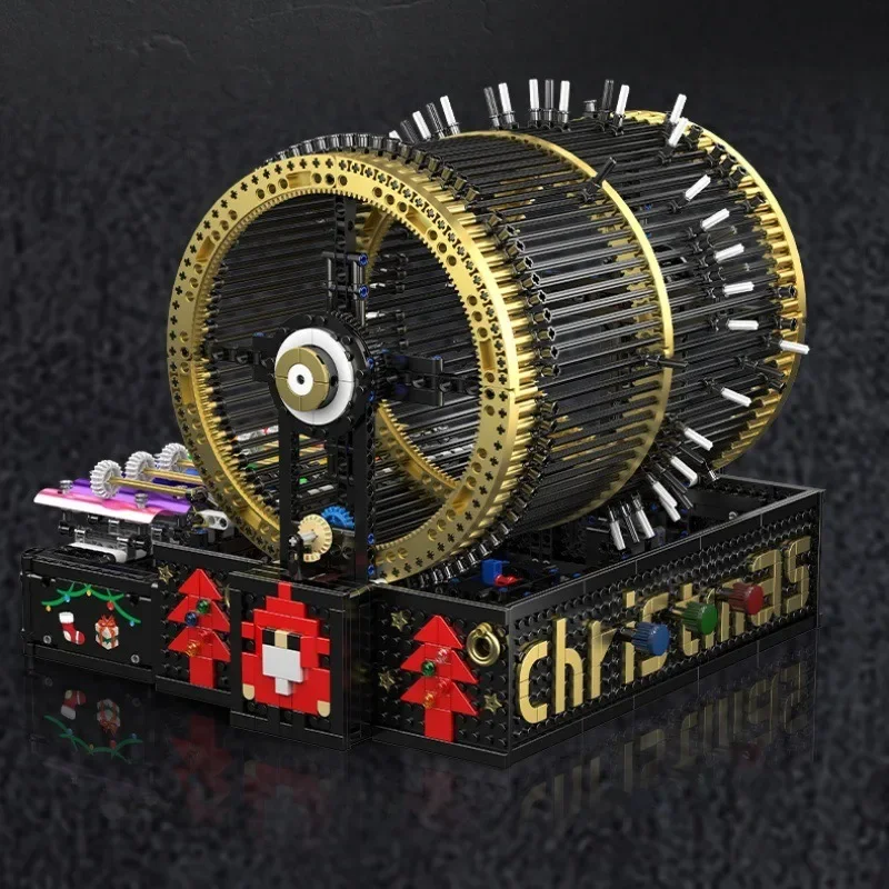 Mechanical music box, boys and girls DIY hand-assembled building block model