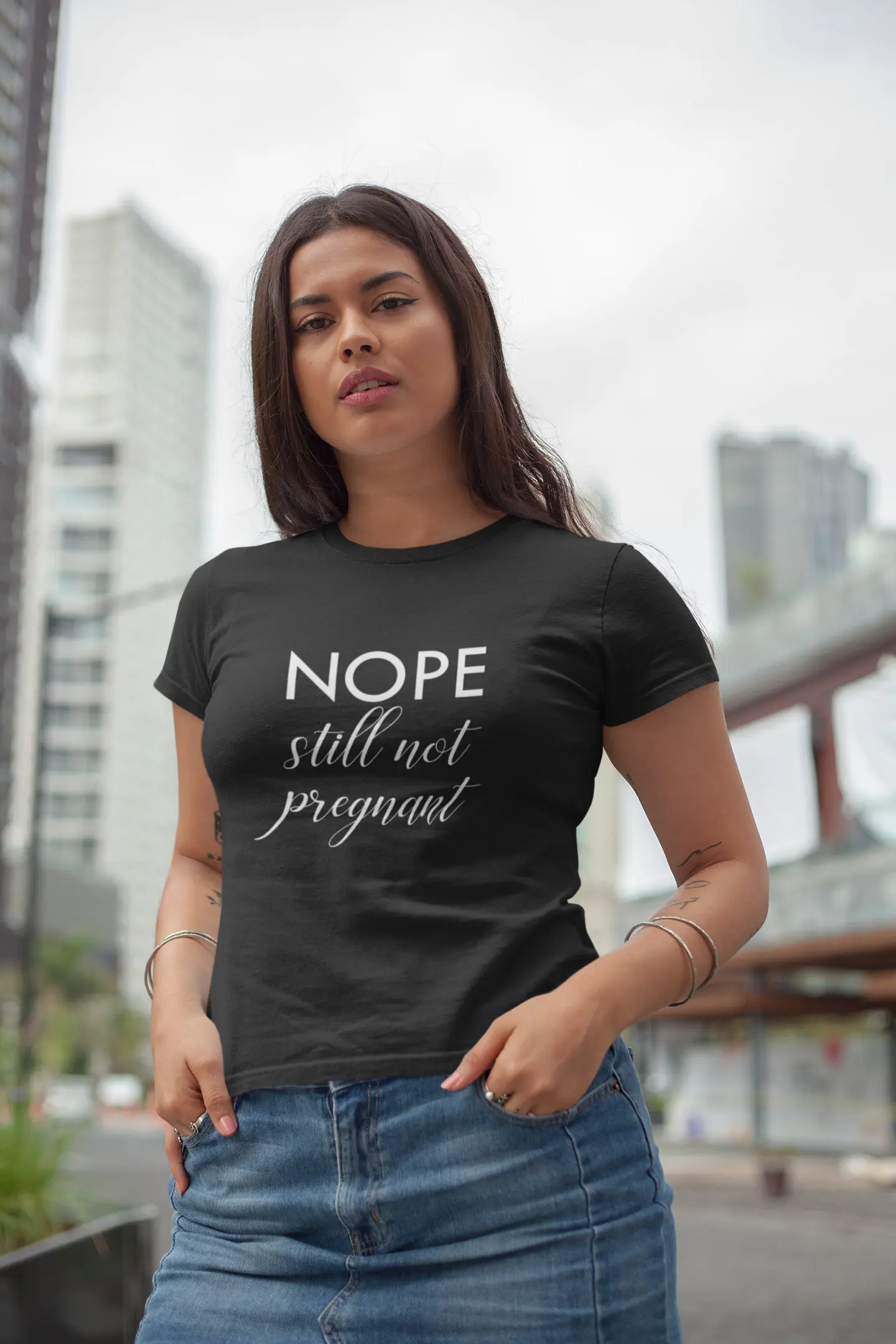 Womens Nope Still Not Pregnant Easter T Shirt Holiday Funny Thanksgiving Women'S For Single