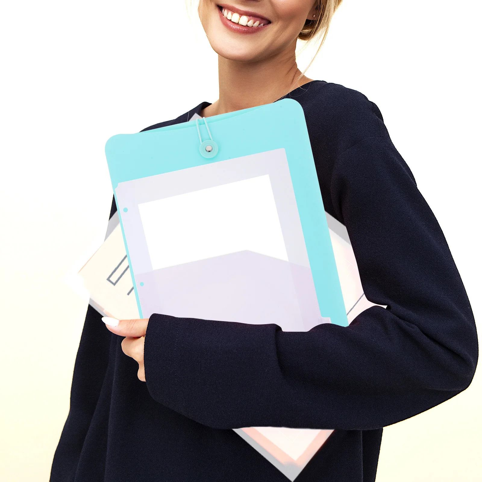 

8 прозрачных пластиковых папок-органайзеров формата А4 с верхней загрузкой, 3 отверстия для перфорации, для школы