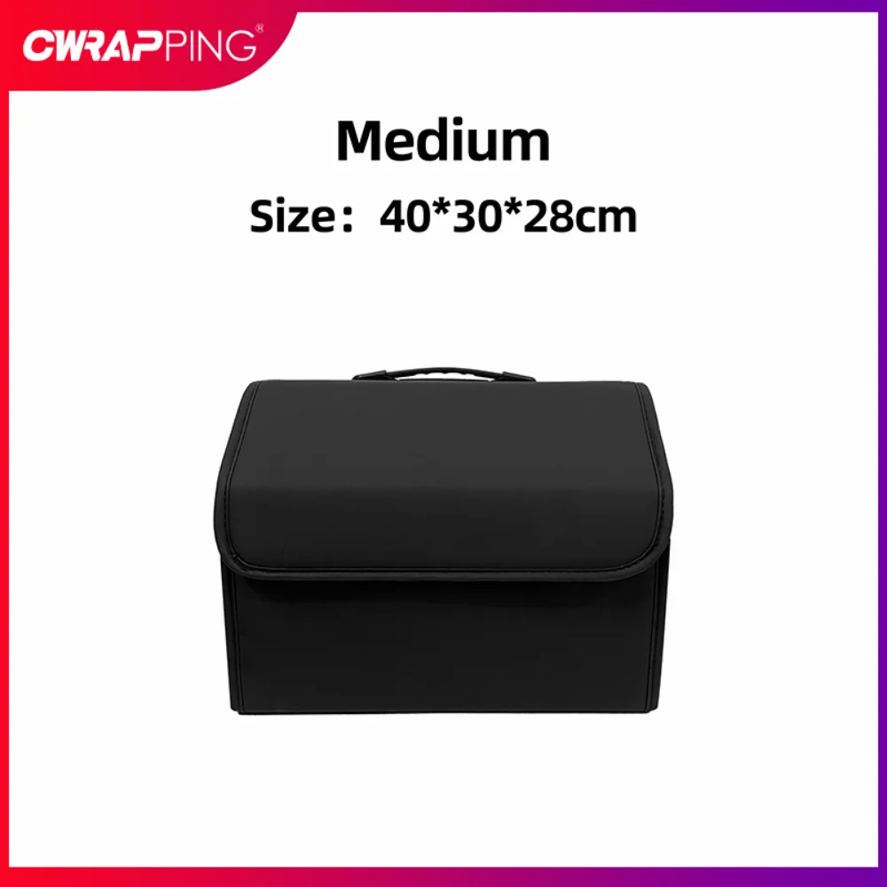 Auto Trunk Storage Boxes Multi-Size Car Trunk Organizer Box Large Capacity Stowing Tidying PU Leather Folding Cars Storage Bags