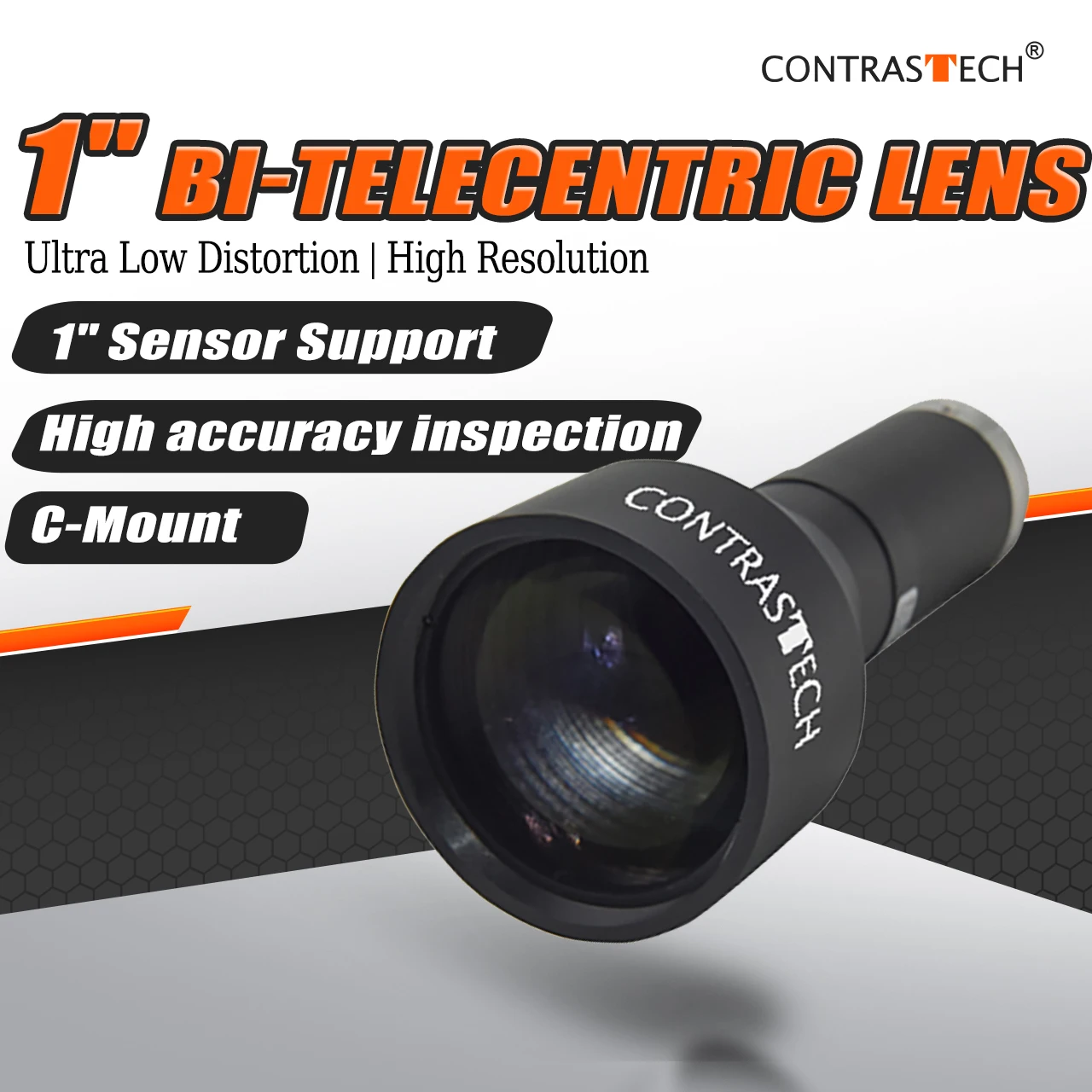 1 inch Bi Telecentric Lens C Mount Machine Vision Lens Low Distortion Precision Measurement Inspection Lens for Industrial Cam
