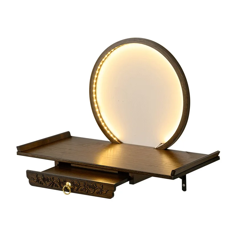 DSA lamp circle Zen Buddhist niche wall-mounted Guanyin Bodhisattva offering table wall shelf incense table throne table Guan