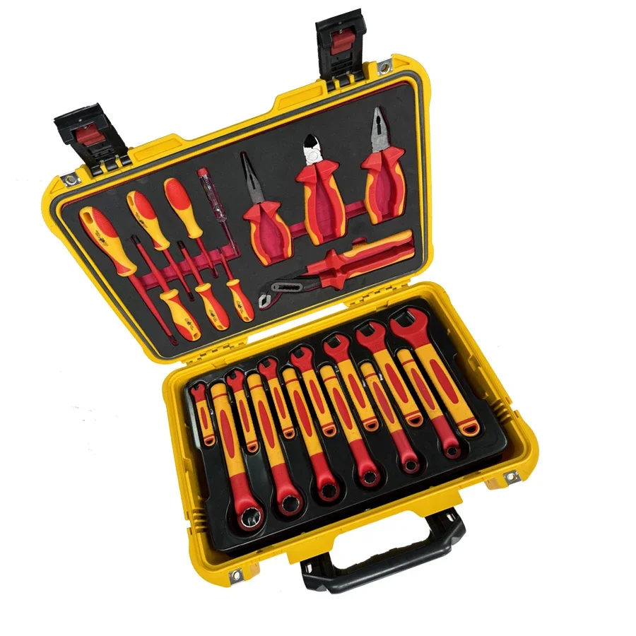 

46pcs car repair tool VDE insulated T-wrench 1000V open end wrench socket tool box suit