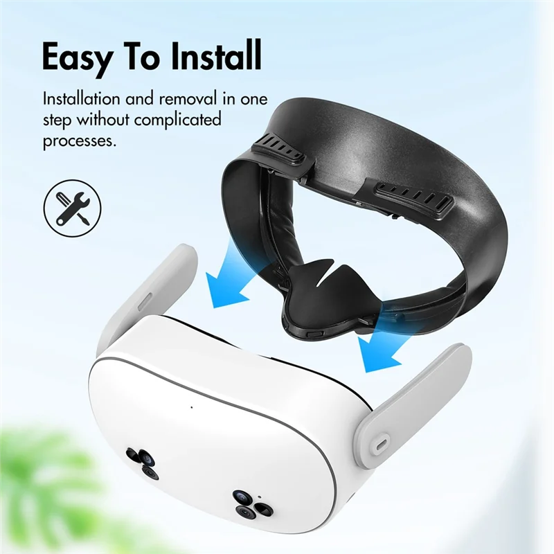 Meta Quest 3S PU 가죽 얼굴 인터페이스 교체 패드(실리콘 코 패드 VR 액세서리 포함)용 3 In 1 페이스 커버