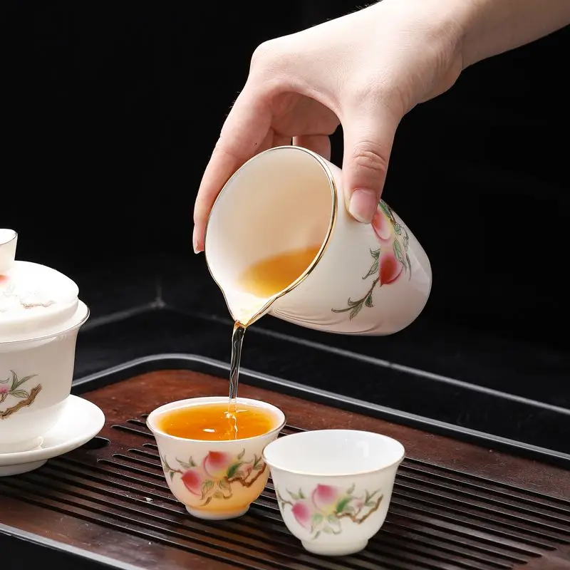 Jade Porcelain Kung Fu Teaware Set, Teapot Teacups, Living Room, Office Drinkware, High Quality Cup and Pot, Gift, 10 Pcs