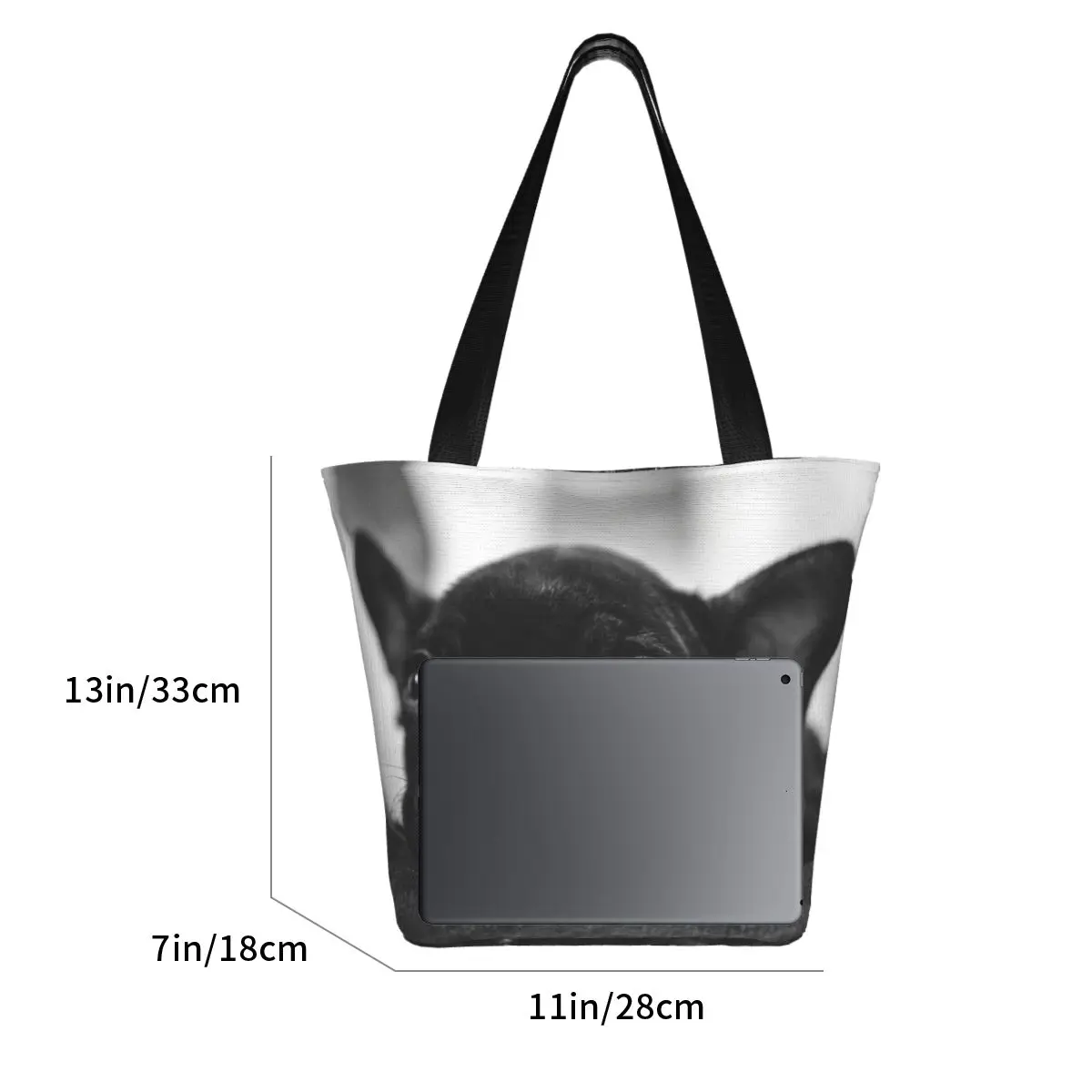 A French Bulldog Puppy Shopping Bag Pano Estético Outdoor Handbag Moda Feminina Bags