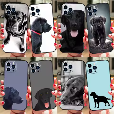 Black Labrador Dog Case For Samsung Galaxy S24 FE S20 FE S21 S22 S23 S24 S25 Ultra S9 S10 S25 Plus Phone Cover