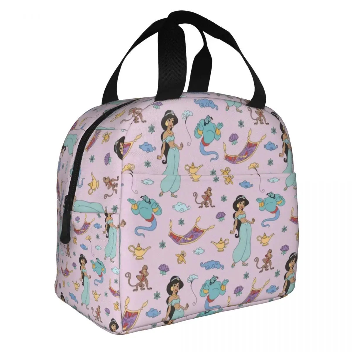 Aladdin Princess Insulated Lunch Bag Portable Reusable Thermal Bag Tote Lunch Box College Outdoor Girl Boy