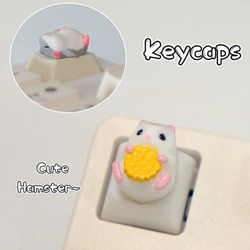 1 piece cute hamster keycaps handmade creative ESC cross shaft mechanical keyboard cap girls gift personalized keycaps