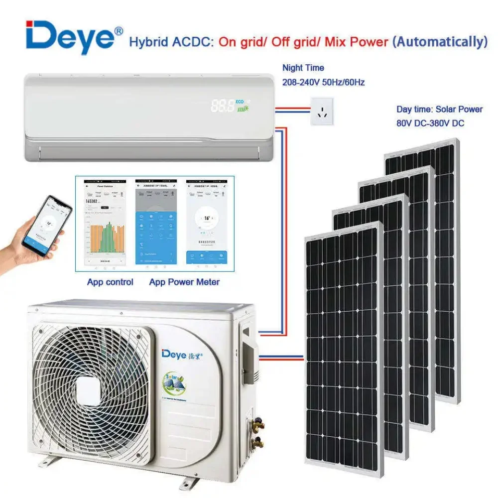 CHKJ for Ac Dc Solar air Conditioner for Home 9000btu 12000btu 18000btu 24000btu Home Hybrid Solar Conditioner air