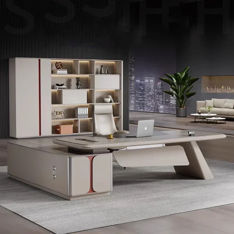 L Shape Executive Office Desks Computer Gaming Drawers Meeting Work Table Luxury Storage Escritorios De Oficina Furniture