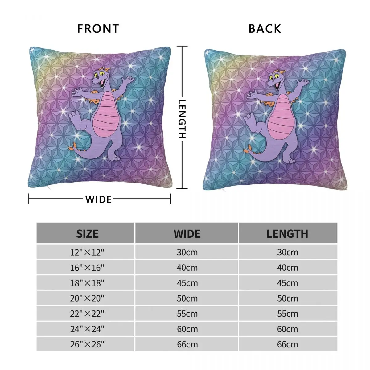 Epcot Figment Beacon Of Magic Square Pillowcase Pillow Cover Polyester Cushion Zip Decorative Comfort Throw Pillow for Home Sofa