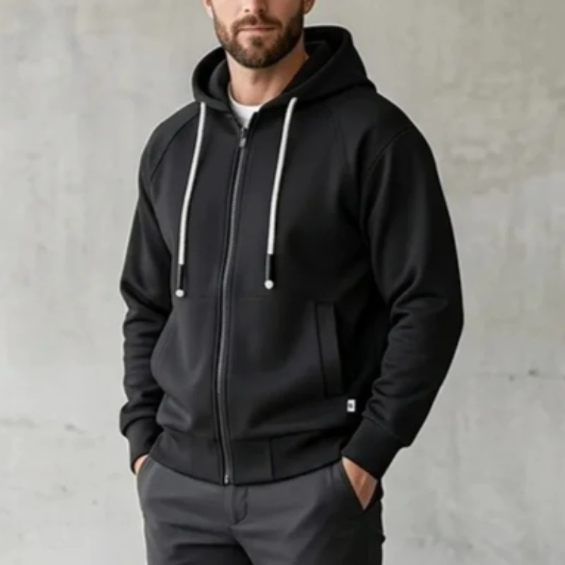 

2026 Autumn Men's Oversized Zip Up Hoodie Plus Size 8XL 7XL Cotton Sweatshirt Teen Boys Classic Streetwear Loose Hooded Top Male