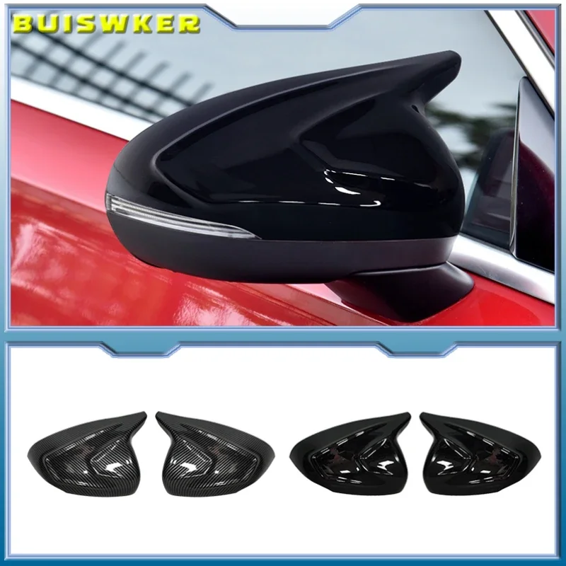 Carbon Fiber Car Horn Side Rearview Mirror Cover Shell for Mercedes-Benz A-Class W177 W118 A200L CLA 2019-2021