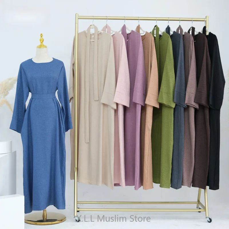 

Closed Abayas With Khimar Set Elegant Modest Dress Casual Kebaya Kaftan Turkey Islmaic Robe Clothing Caftan Femme With Belt