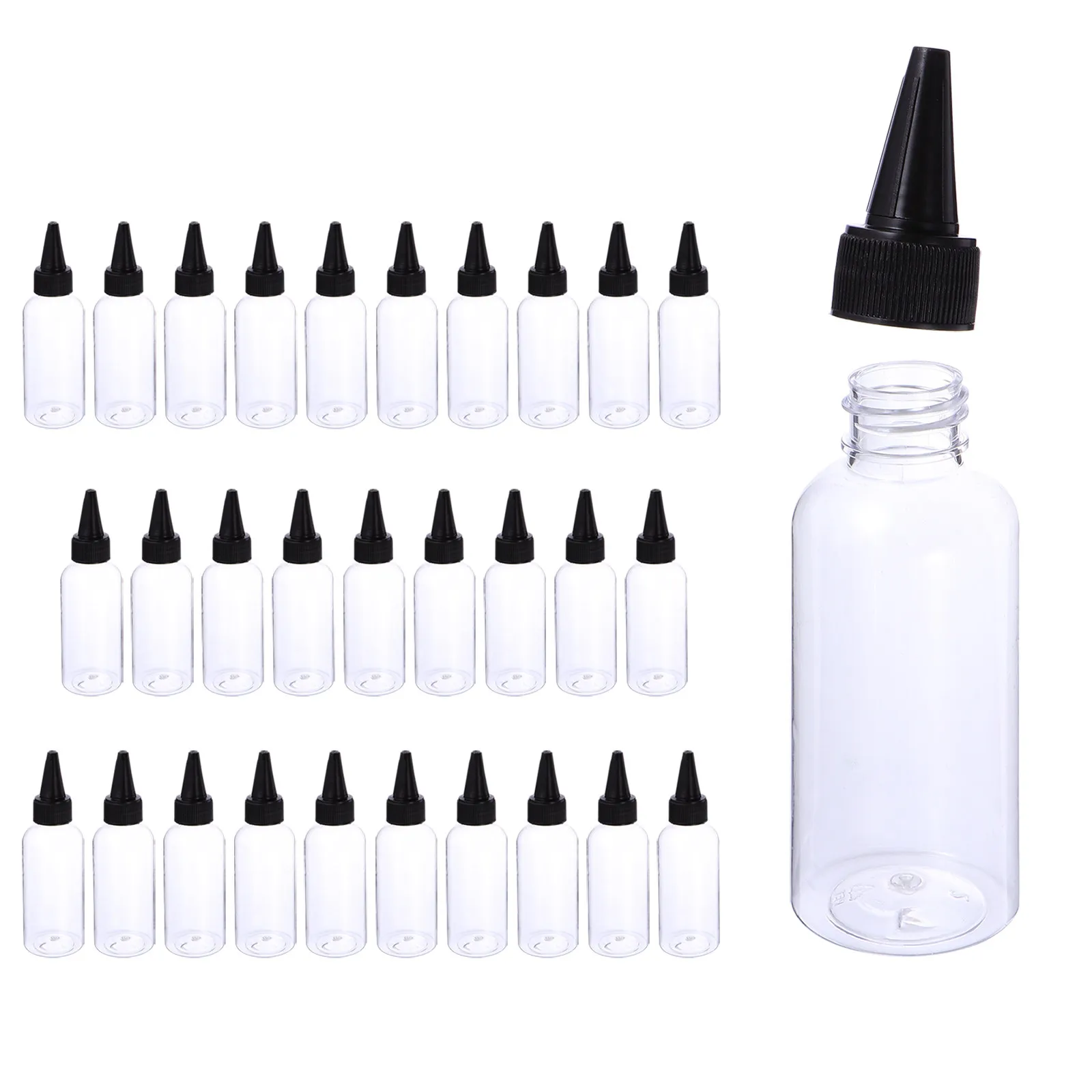 

30 шт. прозрачных пластиковых флаконов для пигментов объемом 60 мл, прозрачные дозаторы для хранения жидкостей, пустые контейнеры для парфюмерии, портативные