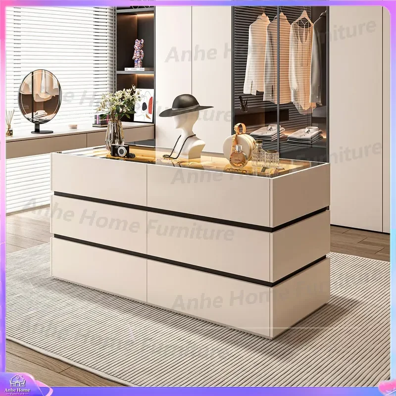 French Cream Style Island Display Cabinet Simple Wall Mounted Storage Unit for Clothing Store Retail Shop Showcase Furniture