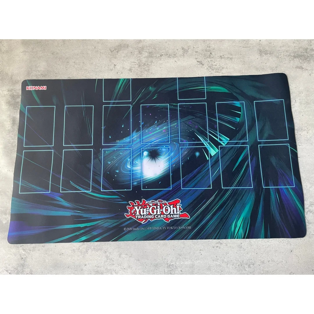 600x350mm Yu-Gi-Oh! Classic Dark Hole Single Card Grid Duel Disk Mat 1.5mm NoSeamEdge Trading Card Game Mat Mouse Pad Toy Gift