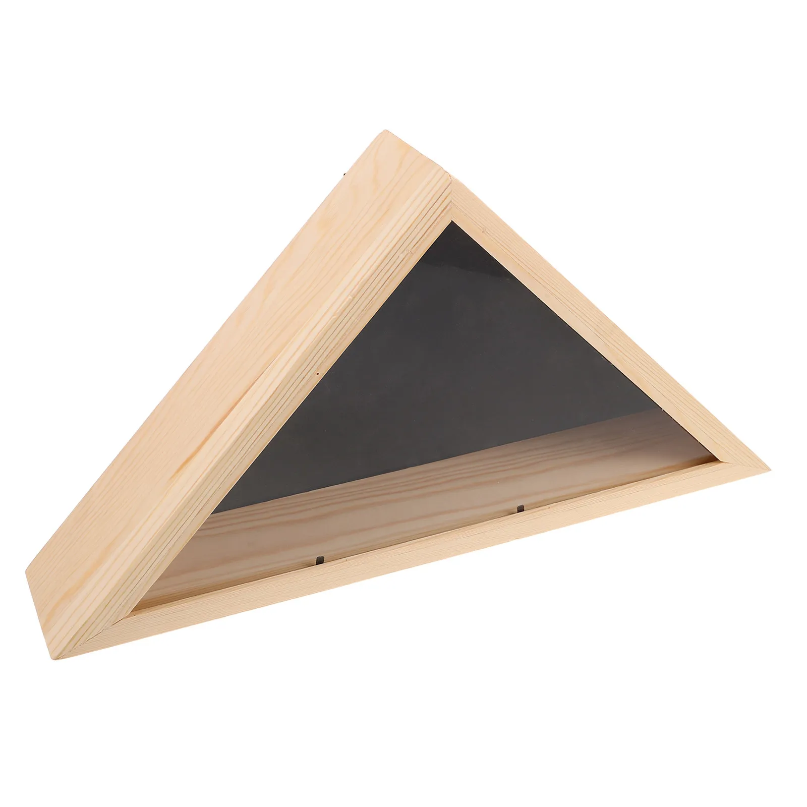 

Sturdy Wood Triangle Flag Case for American Funeral Memorial Flags Veterans Burial Display with Elegant Shadow Design Wall Decor