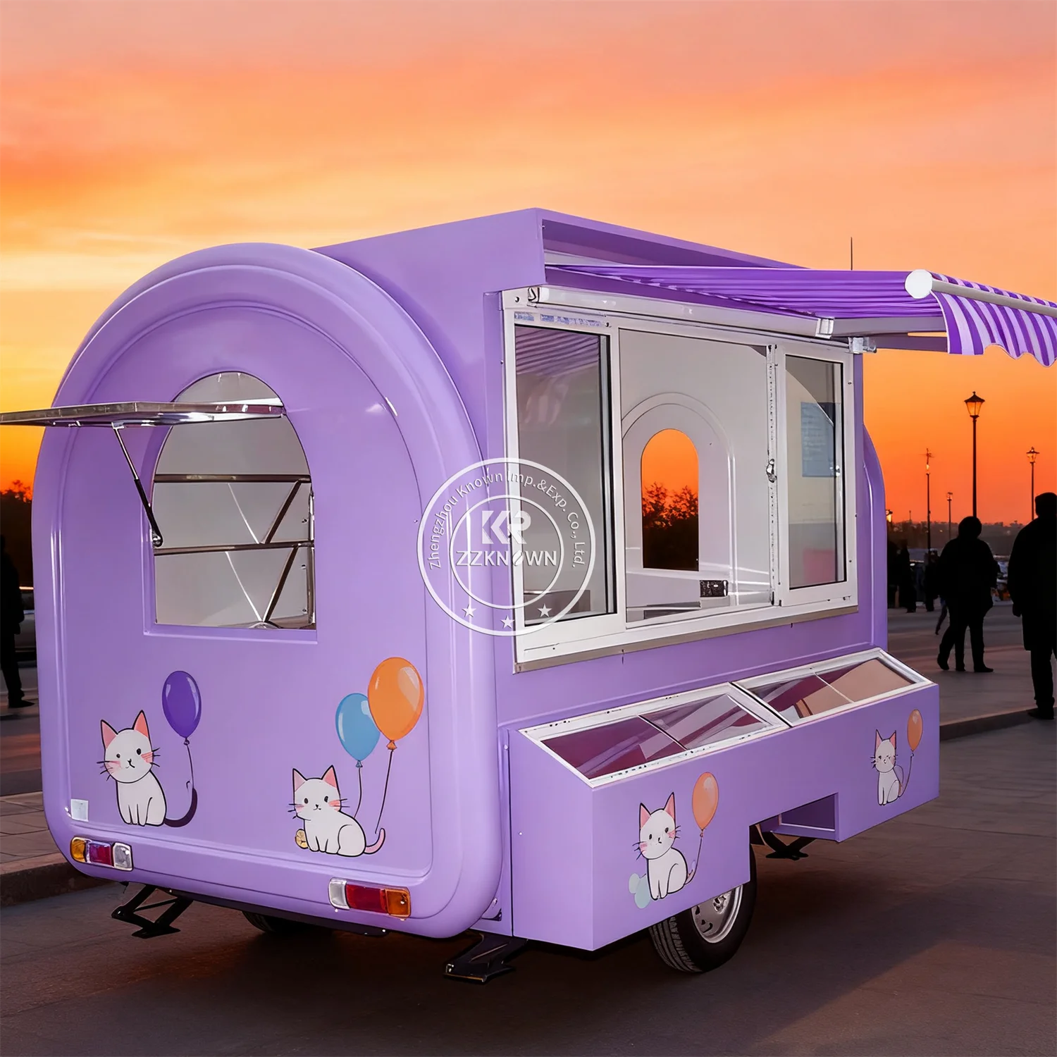 

Commercial Food Trailer Fully Equipped Hot Dog Cart Mobile Kitchen Trailer Concession Food Truck with Full Kitchen