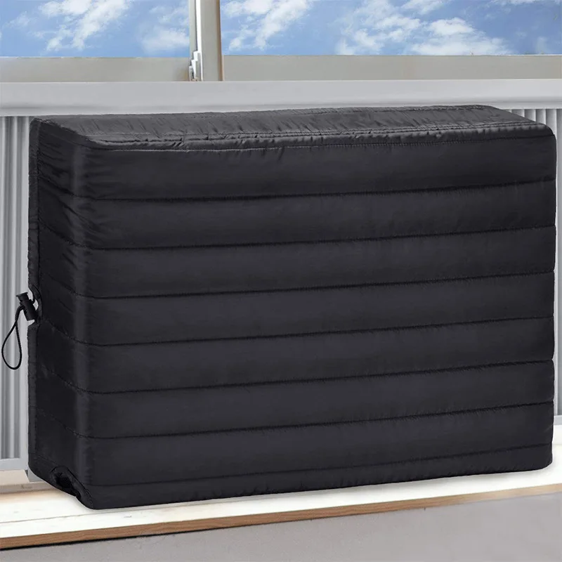 Indoor Air Conditioner Cover Quilted Fabric Air Conditioning Protective Cover Dust Protection Air Cooler Wind Shield for Winter