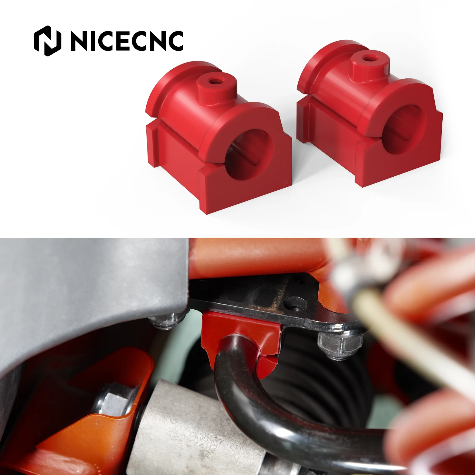 

NICECNC 95A Polyurethane Bushings Front Sway Bar Bushing For Can-Am Maverick X3 2017-2024 4x4 Turbo DPS 95A Polyurethane