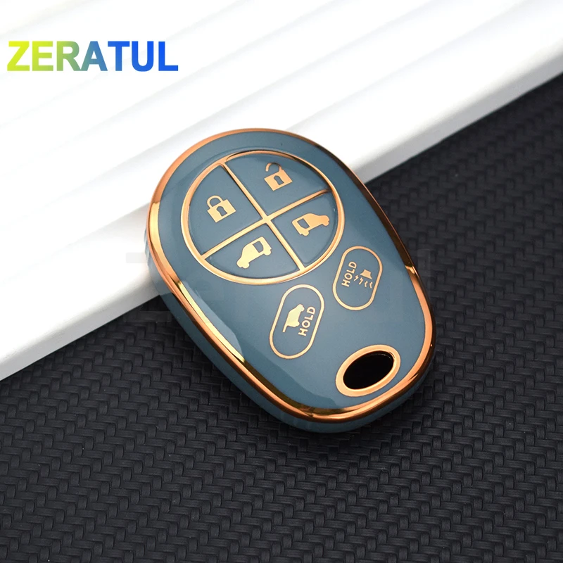 Car Shell Fob for Toyota Tacoma Sequoia Tundra Fortuner Sienna SE 2020 6Buttons TPU Remote Key Cover Case Holder Protector