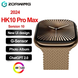 HK10 프로 맥스 AMOLED 스마트 워치, 1GB ROM, NFC 블루투스, 남성 46mm, 로컬 음악 녹음 스마트워치 시리즈, 10 앨범 동기화, 여성 2024