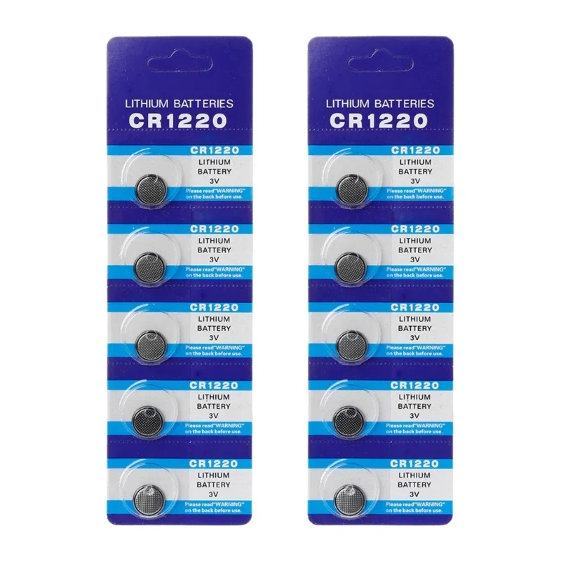 5pc/10pc CR1220 Batteries Button Cell Battery for Car Key Long lasting Power for Watches and Key Fob Long lasting Power