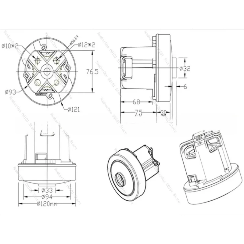 

Новый двигатель для пылесоса DOMEL 463.3, 650-2000 Вт, различные варианты мощности