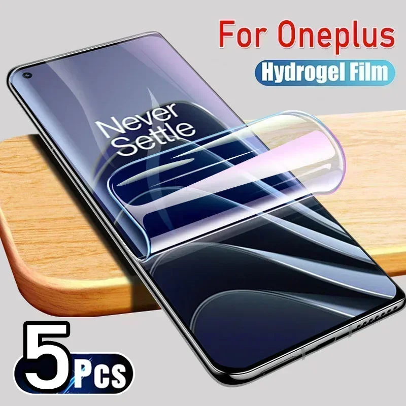 5PCS Hydrogel Film For OnePlus 11 12 12R 10T 9RT 10R 10 Pro Screen Protector For One Plus ACE Pro 8T Nord 2T CE 2 3 Lite 5G Film