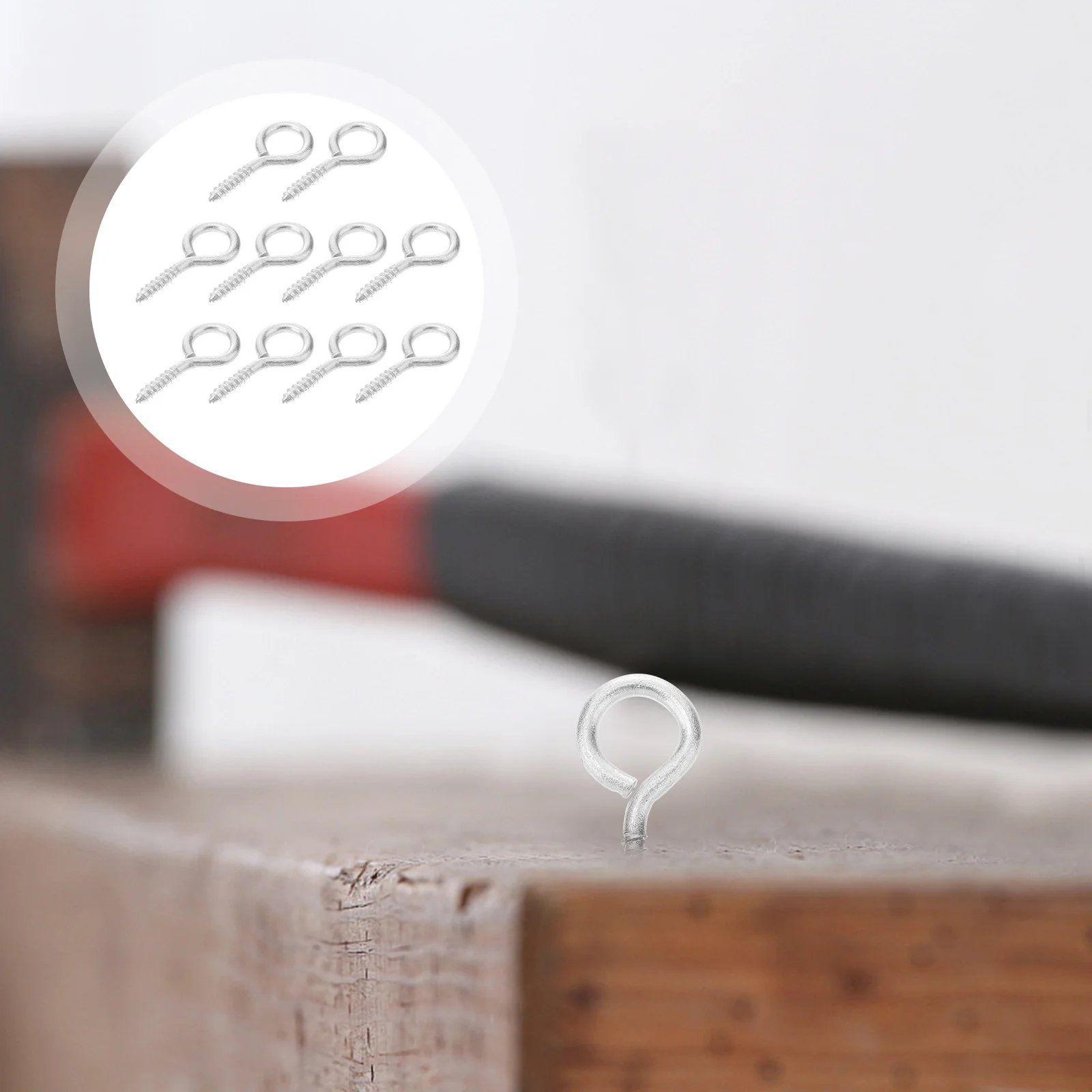 10pcs Heavy Duty Durable Metal Screw Hooks Self-Tapping Rustproof For Wood Lifting Suspension Home Office Hardware