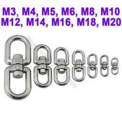 1Pc M3-M20 Double Ended Swivel Eye Hook Ring Connector For Hanging Chair Swing Sand Bag Hanging Basket Hammock Stainless Steel