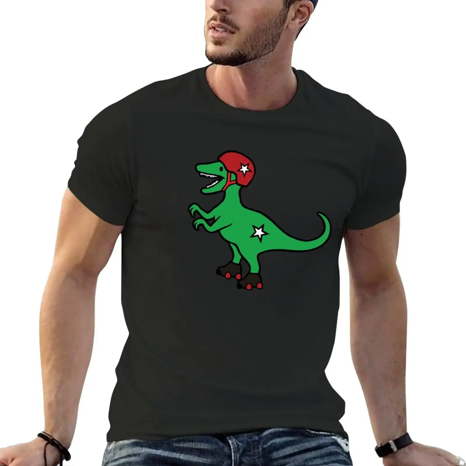 New Roller Derby Velociraptor T-Shirt man t shirt anime t shirts blue archive customs design your own outfits for men