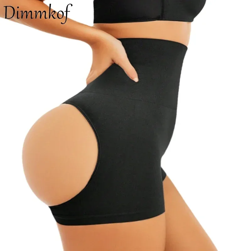 Dimmkof Sexy Buttock Shapewear Women's Seamless Thigh Smooth High Waist Tummy Control Underwear Steel Bones Push Up Butt Panties