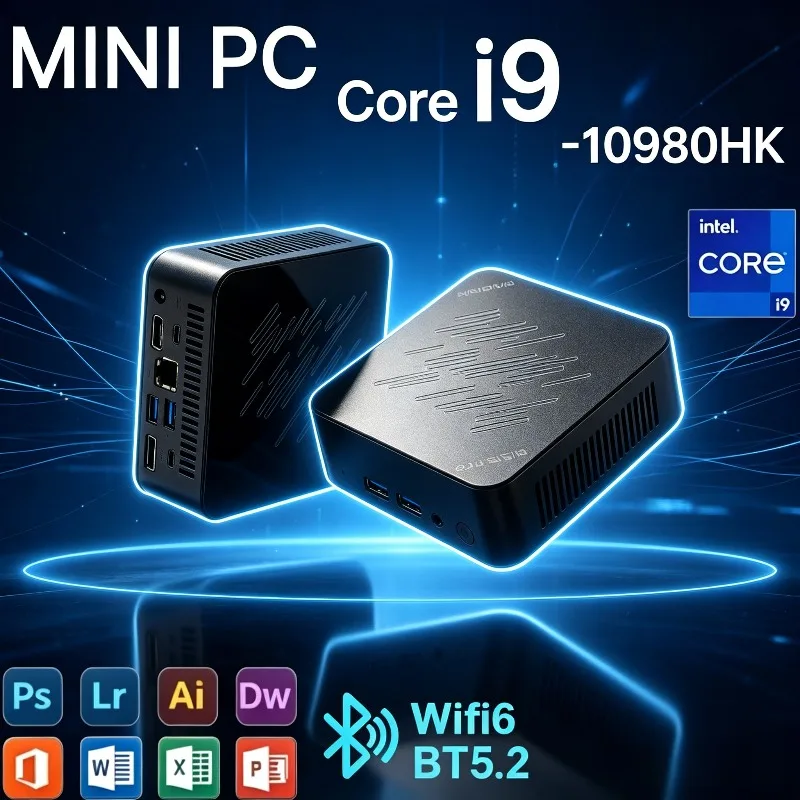 Slim Plus 2026 New Mini PC Intel Core i9 10980HK Computer Gaming PC 16GB RAM 1TB/2TB WiFi 6 BT5.2 UHD Gamer Desktop PC