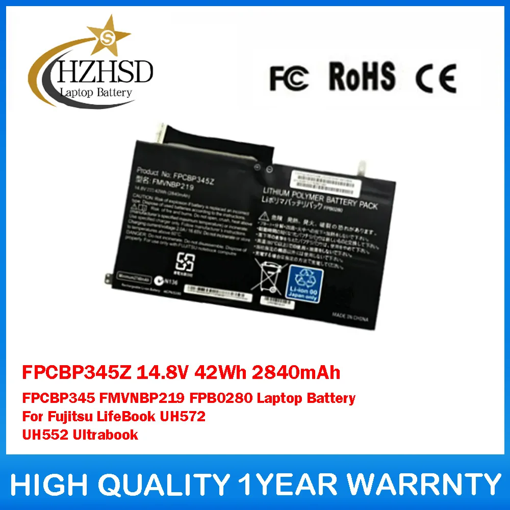 

FPCBP345Z 14.8V 42Wh 2840mAh FPCBP345 FMVNBP219 FPB0280 Laptop Battery For Fujitsu LifeBook UH572 UH552 Ultrabook