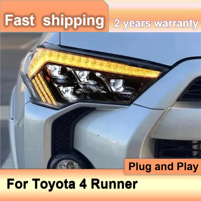 Car Accessories for Toyota 4 Runner Head Light 2013-2019 4 Runner Headlight Runner DRL Turn Signal High Beam  Projector Lens