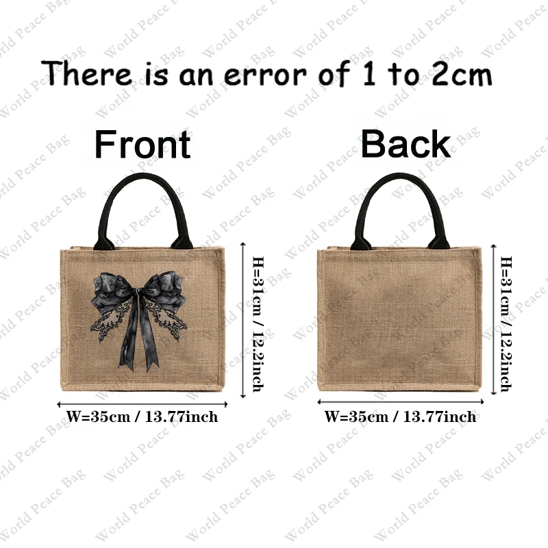 1 pc Halloween Coquette bow  pattern Shopping large Personalized Canvas Beach Bag Monogrammed Gift Tote Bag for Women Halloween